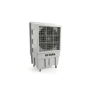 The DA-25000B Industrial Air Cooler (25,000 m³/h), a large gray DEAURA unit with a front metal grille and four wheels, offers portable heavy-duty cooling in the UAE.